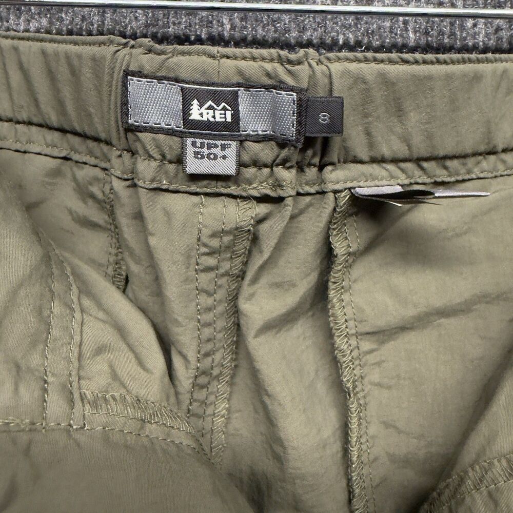 REI Sahara Womens 4 Convertible Cargo Pants Zip Off Hiking Shorts Nylon Green - Picture 9 of 16